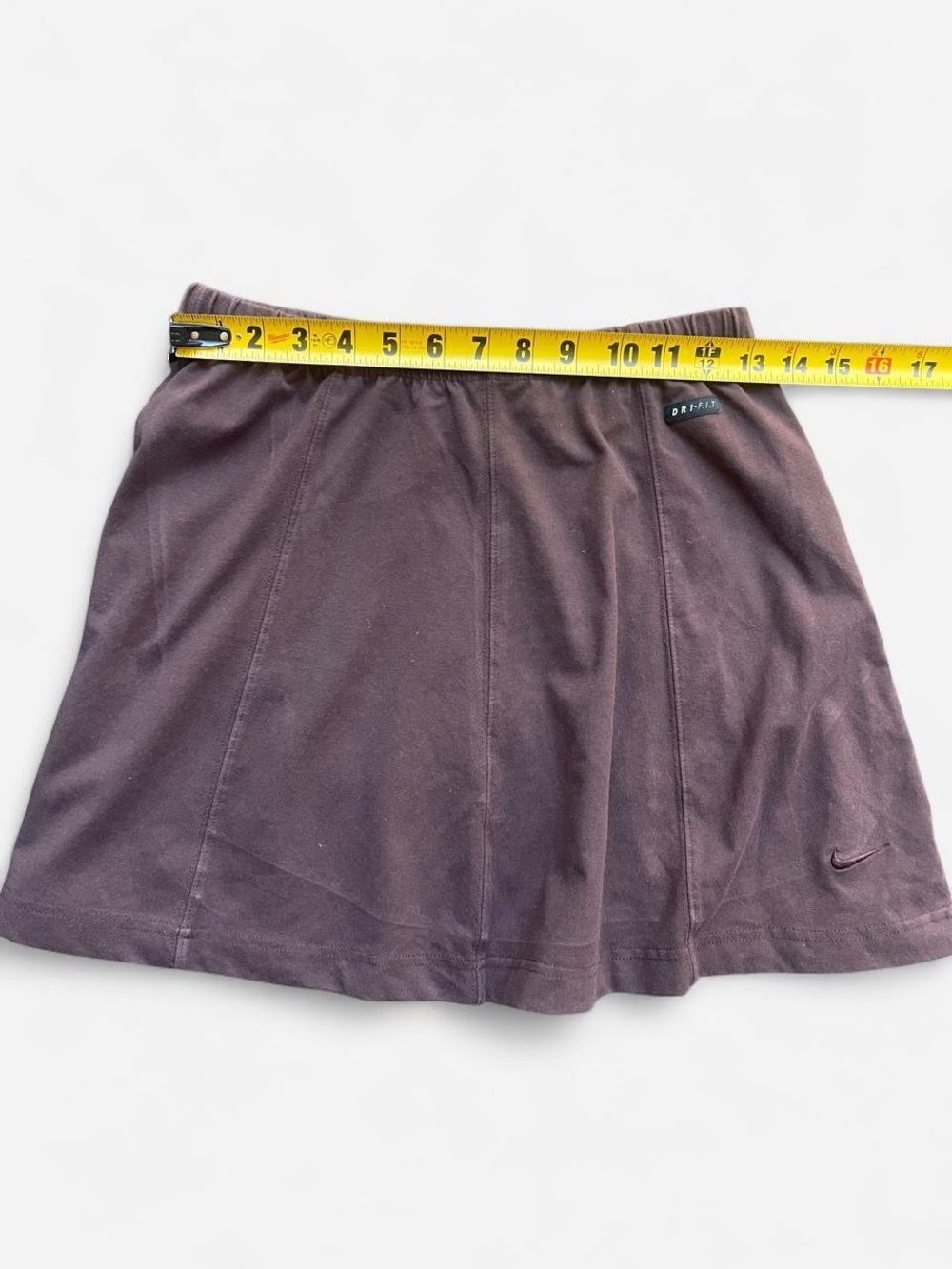 Nike Dri-Fit Brown Cotton Blend Sporty Skater Tennis Skirt, Drawstrings Sz Lg - Picture 6 of 6